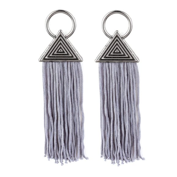 NWT Oh My GIZA silver fringe post back earrings - Picture 2 of 7